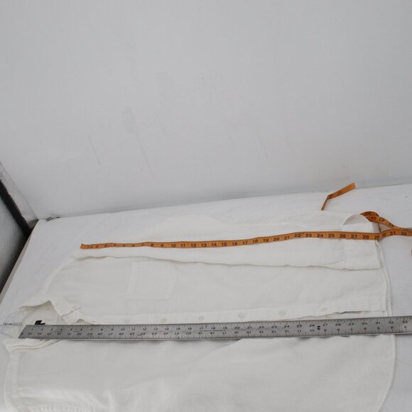 J Crew Shirt Mens XLT Baird McNutt Irish Linen Button Down Long Sleeve White - Picture 10 of 12